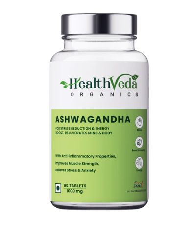 Health Veda Organics Ashwagandha 500mg Tablets relieve stress & boost the immune system. When it comes to your body, Ashwagandha helps in the development of muscle mass and strength. These Capsules increase your stamina and support you in maintaining a healthy lifestyle, as well as allow you to engage in strenuous physical workouts. Health Veda Organics ensures that our tablets are pure and natural, containing no additives, preservatives, or harmful chemicals. This commitment to quality means you can trust our product to be safe and effective without the risk of unwanted side effects.